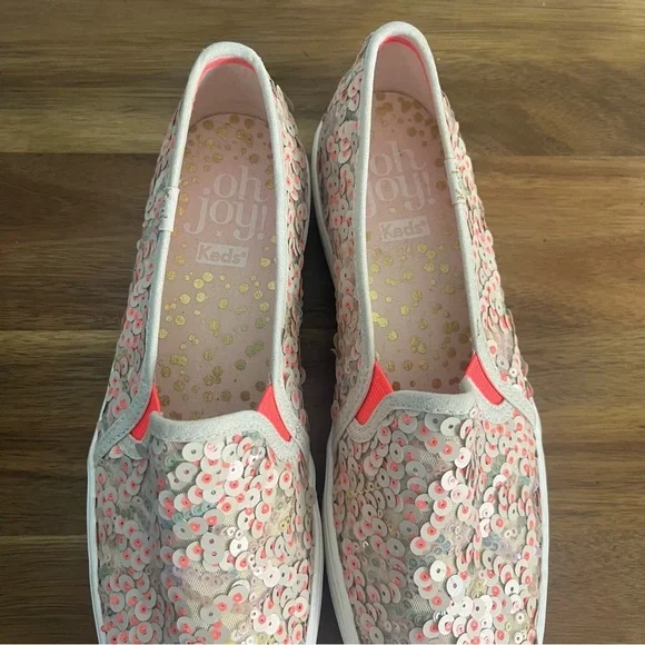 Ked's Oh Joy! Triple Decker Pink Sequin Sneaker size 7 platform - Picture 4 of 10
